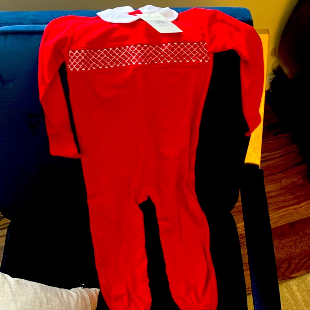 Beaufort bonnet Red Kids One Piece with smocking detail
